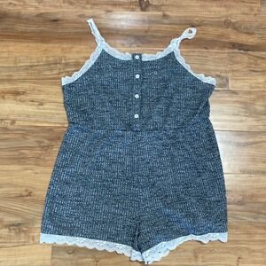 Romper Lace Trim Sleeveless‎ Casual Comfy Loungewear Jumpsuit Girls 3XL